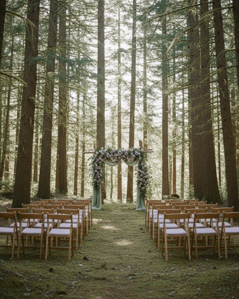 Wedding Chair Setup with Arch