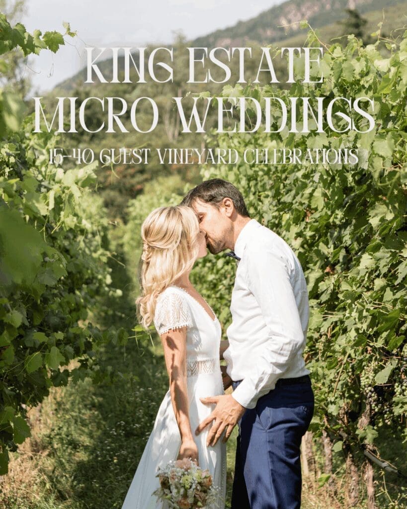 Guest counts, spaces, and planning tips for a relaxed King Estate micro wedding.