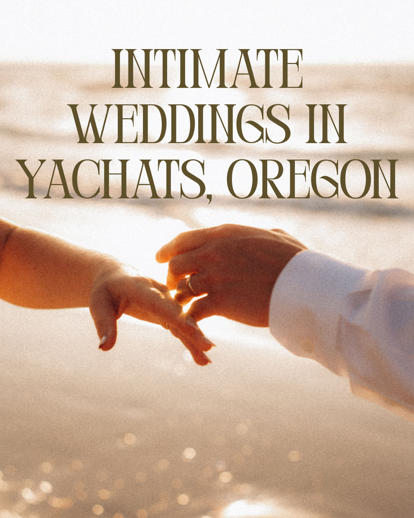 Close-up of a couple holding hands during an intimate Yachats Oregon wedding near the coast